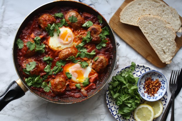 Sausage and sweet potato shakshouka recipe wish to dish (14)