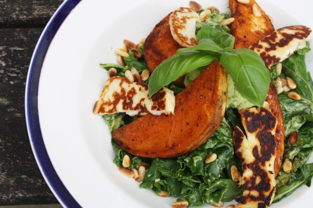 Kale, halloumi, sweet potato salad wish to wish recipe (5)