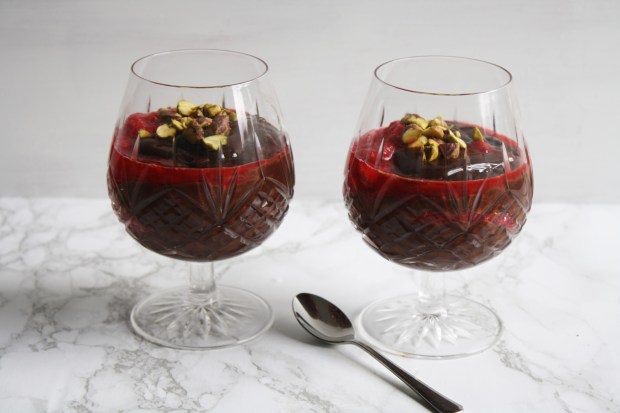 Spiced chocolate and raspberry pot recipe wish to dish (7)