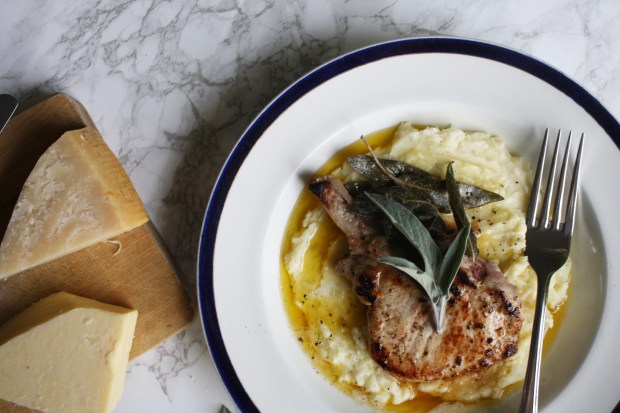 sage and brown butter pork chops with a parmesan mash wish to dish recipe (5)