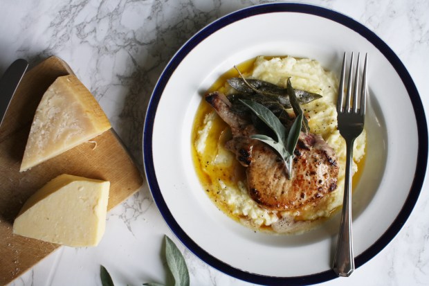 sage and brown butter pork chops with a parmesan mash wish to dish recipe (9)