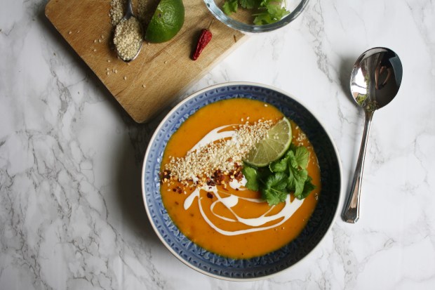 sweet potato and coconut soup recipe wish to dish (10)