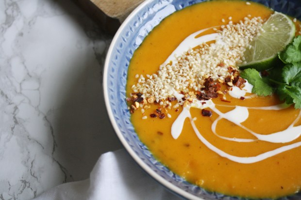 sweet potato and coconut soup recipe wish to dish (15)
