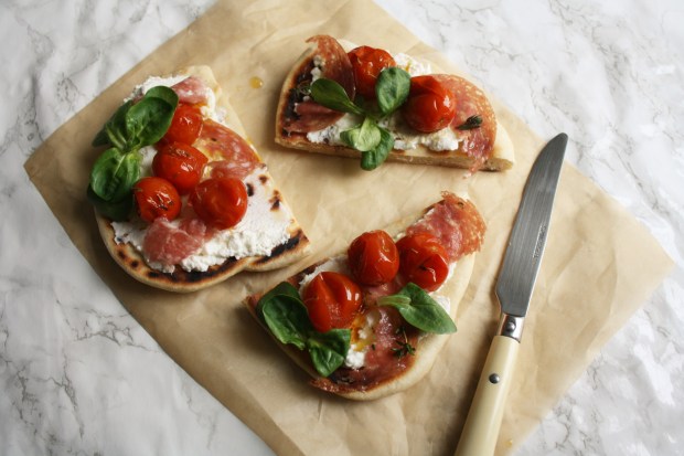 Tomato, ricotta and salami flatbread wish to dish recipe (12)
