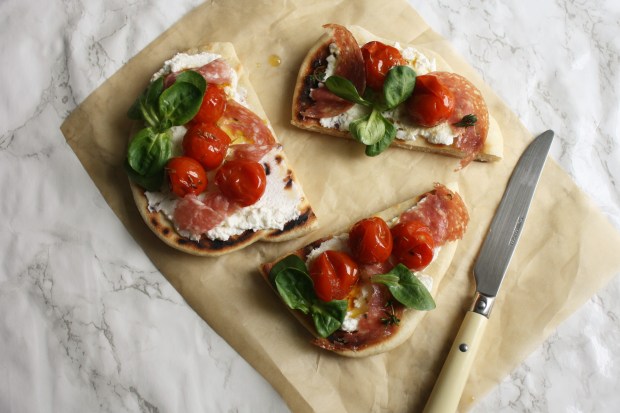 Tomato, ricotta and salami flatbread wish to dish recipe (9)